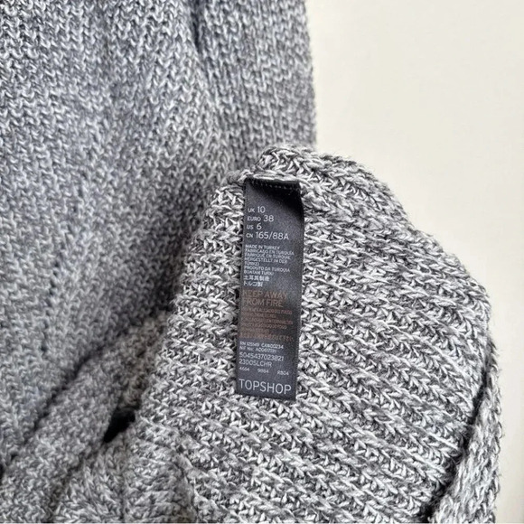 Topshop Womens 6 Marble Grey  Balloon Sleeve Mock Neck Sweater Dress - Picture 11 of 15